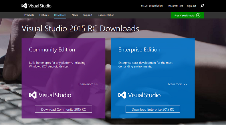 Visual Studio 15 Rc