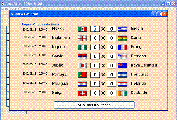 Tabela da Copa do Mundo 2010, Software