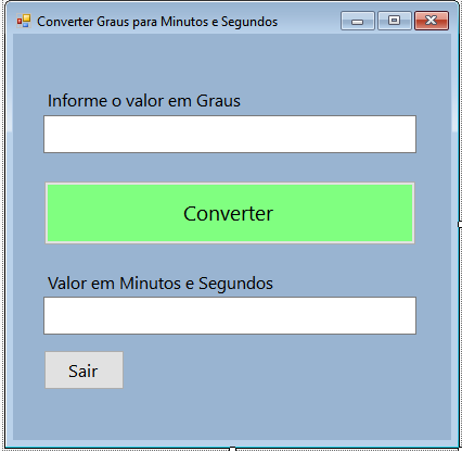 Transformação entre GRAUS, MINUTOS E SEGUNDOS 