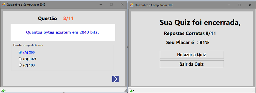 Algumas perguntas, dicas e respostas do Quiz aplicado durante a