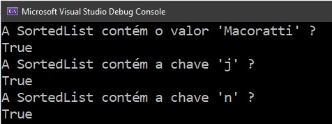 C# - Apresentando SortedList