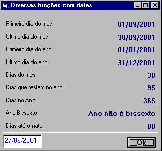 Algumas funções com datas