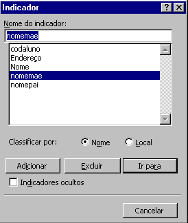 Criando indicadores no Word.